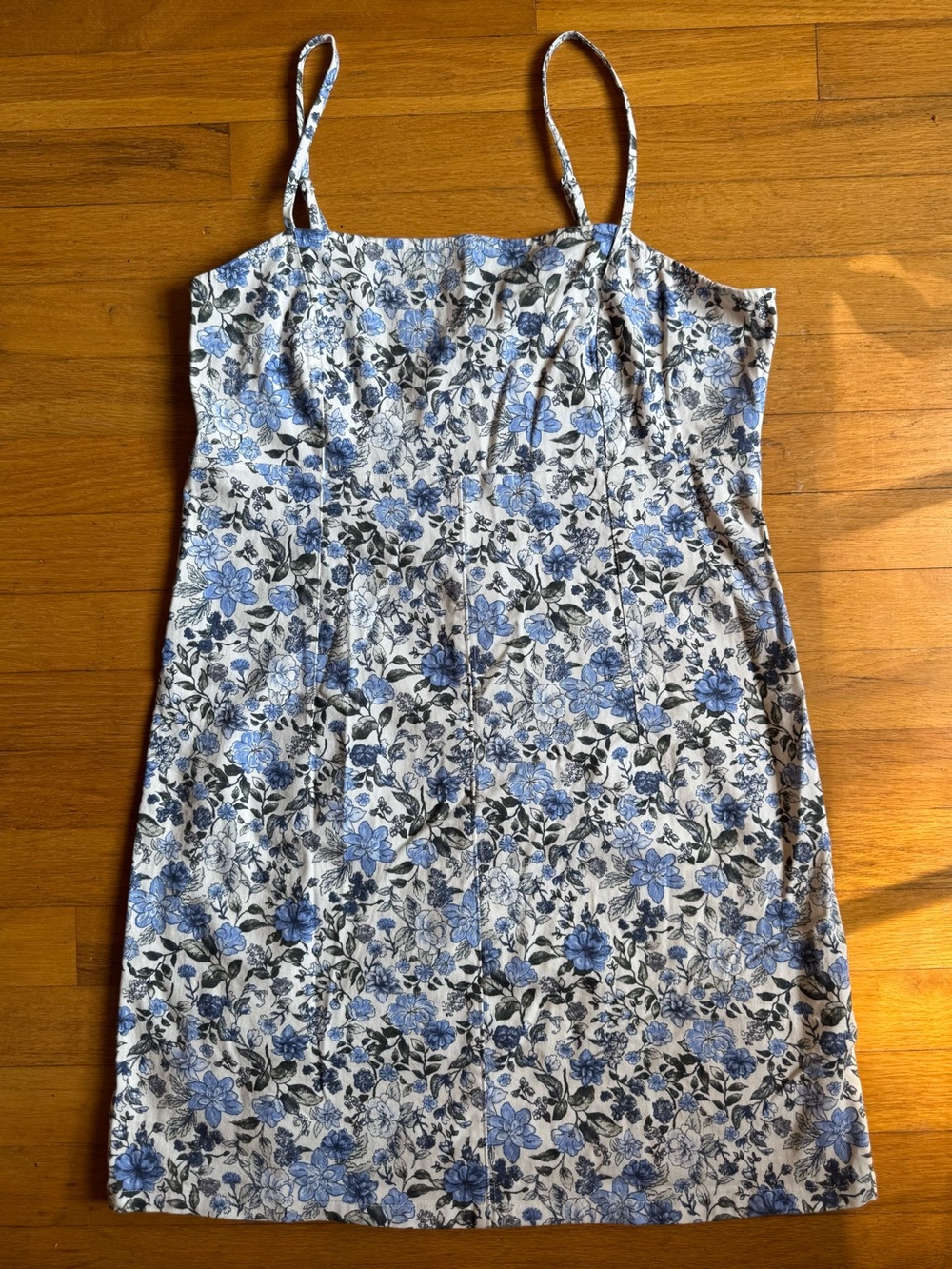 wild fable Women’s Blue and White Floral Mini Dress (97% Cotton)